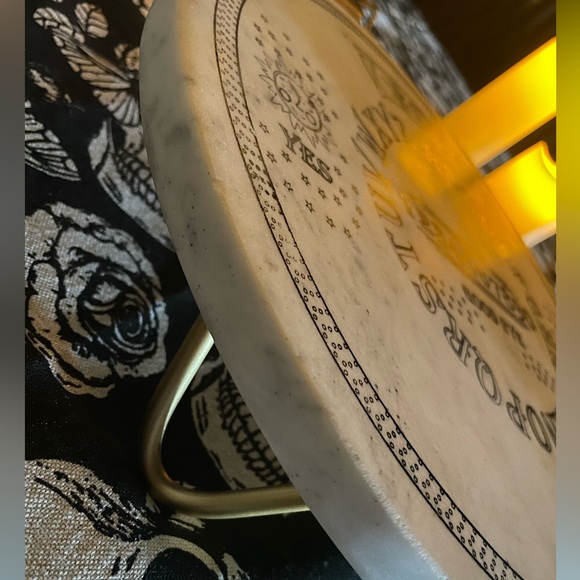 EUC Gothic Ouija Spirit Board Marble Cake/Dessert/Cheese Footed Serving Platter - Picture 10 of 11